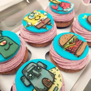 cupcakes bob esponja de Vainilla Canela