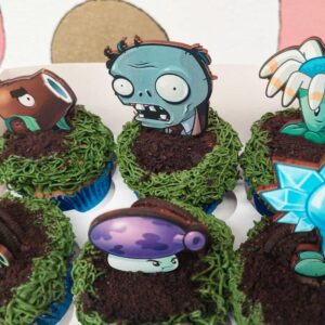 cupcakes personalizados plantas vs zombies de Vainilla Canela