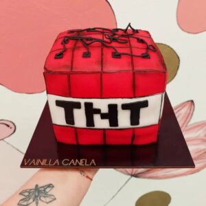 Pastel personalizado minecraft de Vainilla Canela